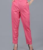 pink Cotton Pant - Flax