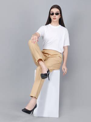 brown Cotton Pant - Flax 1