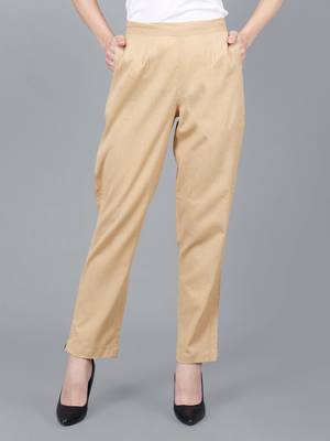brown Cotton Pant - Flax 2