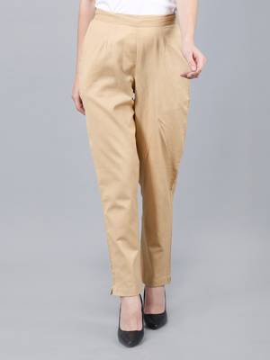 brown Cotton Pant - Flax 4