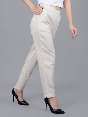 brown Cotton Pant - Flax 3
