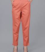 Peach Cotton Pant - Flax