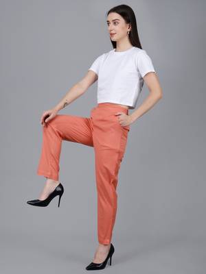 Peach Cotton Pant - Flax 2