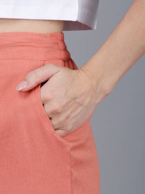 Peach Cotton Pant - Flax 4