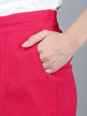 pink Cotton Pant - Flax 4