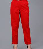 Red Cotton Pant - Flax