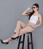 brown Cotton Pant - Flax