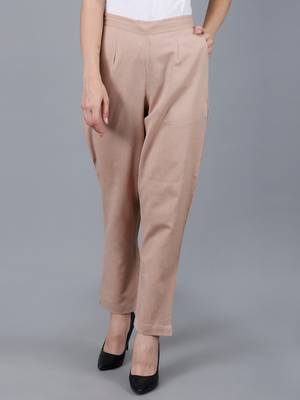 brown Cotton Pant - Flax 2