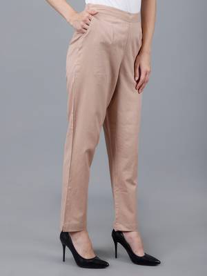 brown Cotton Pant - Flax 3