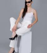 White Cotton Pant - Flax