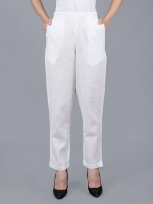 White Cotton Pant - Flax 2