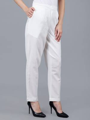 White Cotton Pant - Flax 4