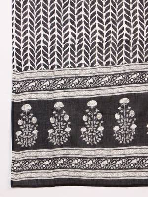 Winered woman black with black embroidery kurta set with cotton dupatta 6