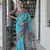 Firozi Tussar silk blend Printed Saree Festive Wear