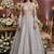 Steel Grey Colored Sequins, Zari, and Thread Zari Embroidered with Paper Mirror Banglori silk Designer Indian Lehenga