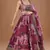 Dusty Rose Organza Floral Lehenga Choli Set