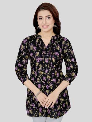  cotton blend printed short kurti 1