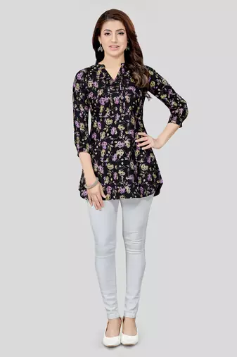  cotton blend printed short kurti