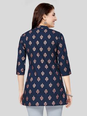  cotton blend printed short kurti 2