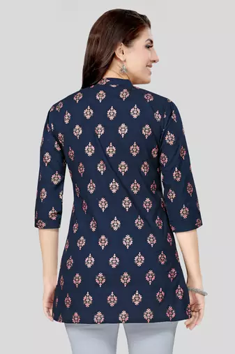  cotton blend printed short kurti