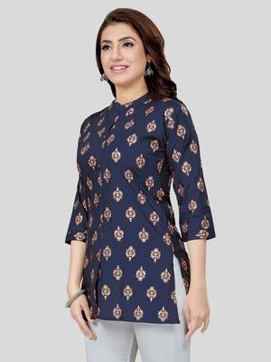  cotton blend printed short kurti 3
