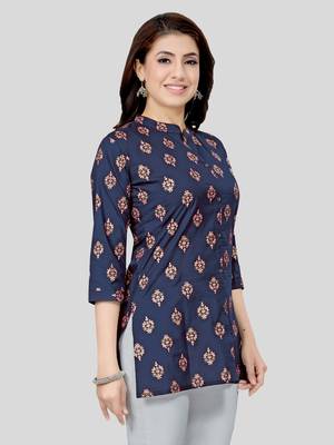  cotton blend printed short kurti 4