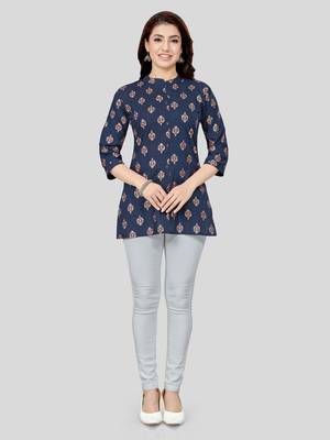  cotton blend printed short kurti 5