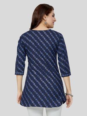  cotton blend printed short kurti 2