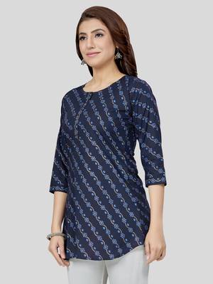  cotton blend printed short kurti 3