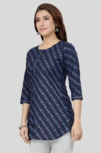  cotton blend printed short kurti