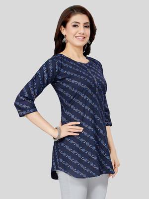  cotton blend printed short kurti 4