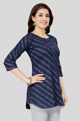  cotton blend printed short kurti