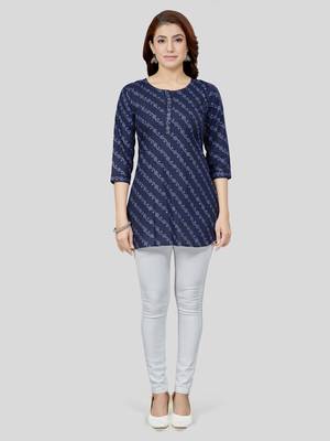  cotton blend printed short kurti 5