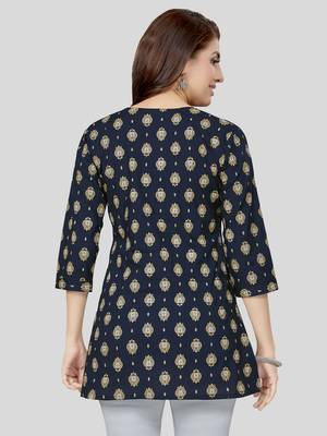  cotton blend printed short kurti 2