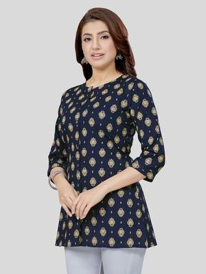  cotton blend printed short kurti 3