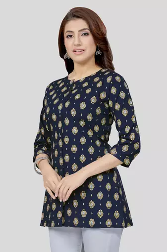  cotton blend printed short kurti