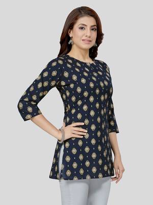  cotton blend printed short kurti 4