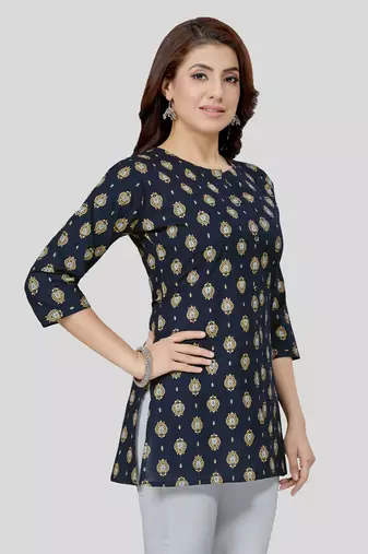  cotton blend printed short kurti