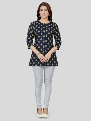  cotton blend printed short kurti 5