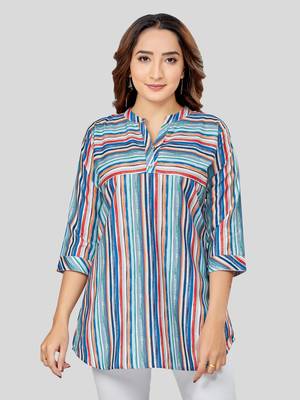  cotton blend printed short kurti 1