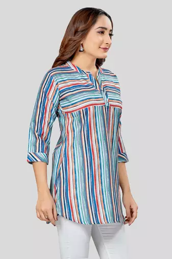  cotton blend printed short kurti