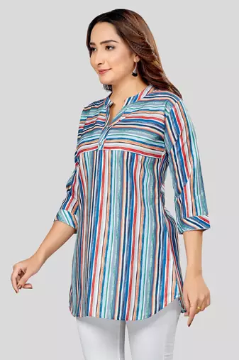  cotton blend printed short kurti
