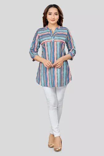  cotton blend printed short kurti