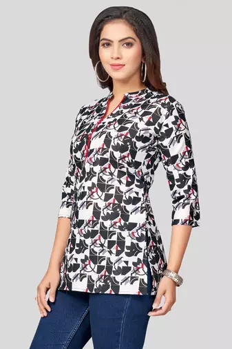  cotton blend printed short kurti