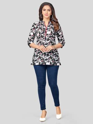  cotton blend printed short kurti 5