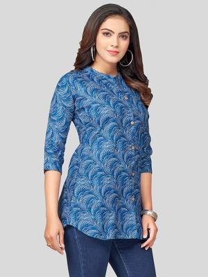  cotton blend printed short kurti 3