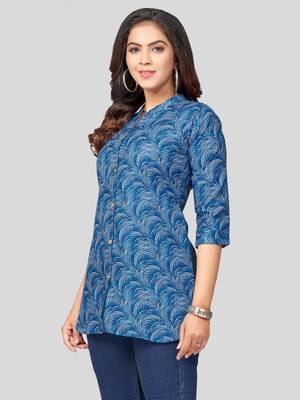  cotton blend printed short kurti 4