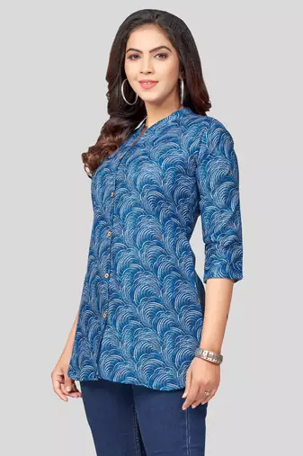  cotton blend printed short kurti