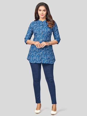  cotton blend printed short kurti 5