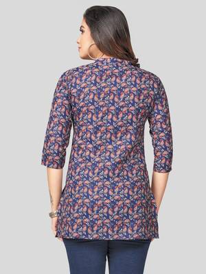  cotton blend printed short kurti 2